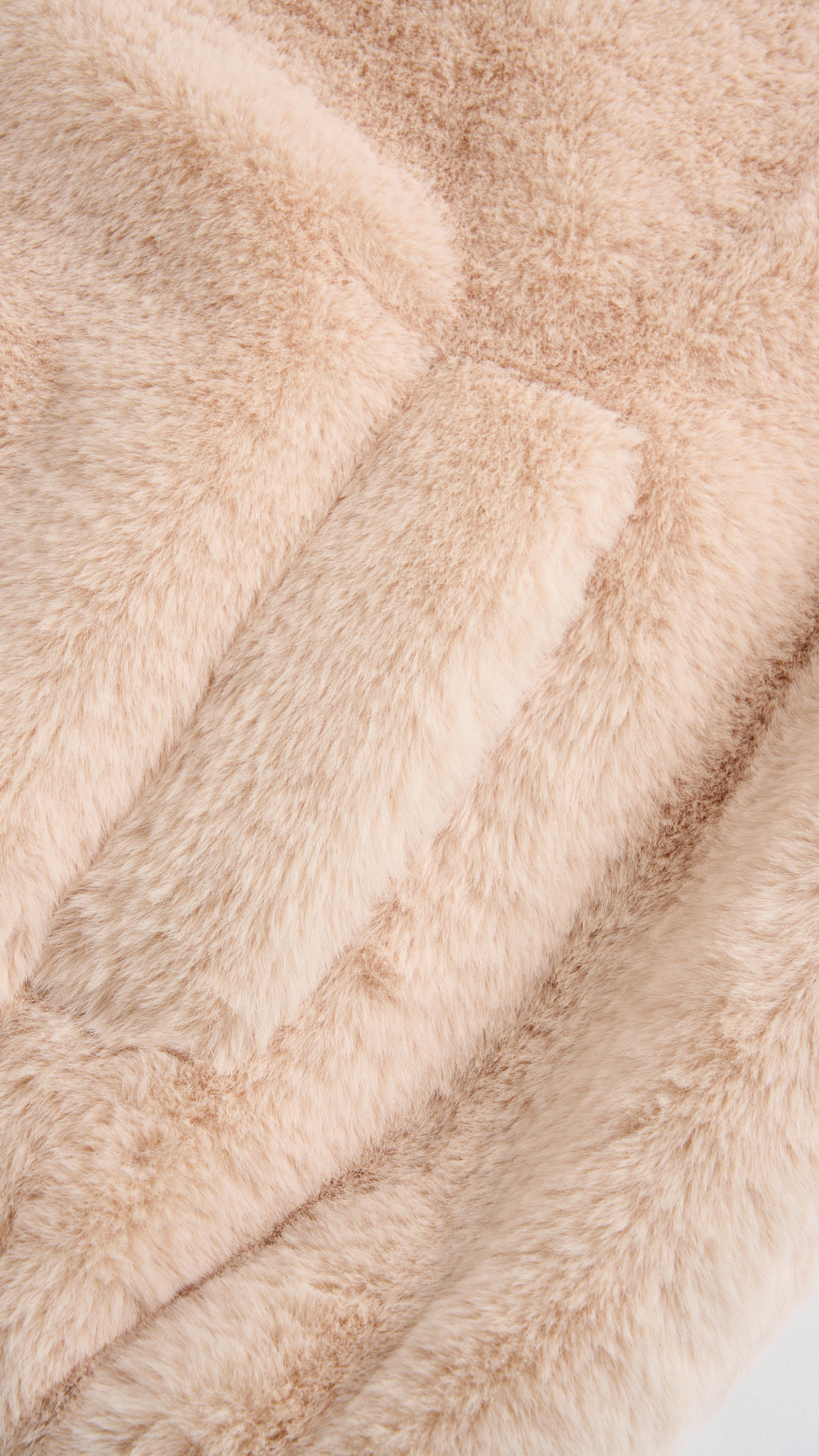 Giacca con cappuccio in peluche sintetica con zip e coulisse