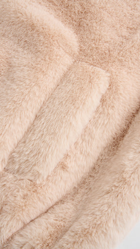 Giacca con cappuccio in peluche sintetica con zip e coulisse