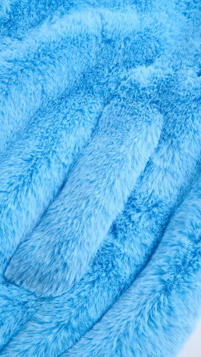 Giacca con cappuccio in peluche sintetica con zip e coulisse