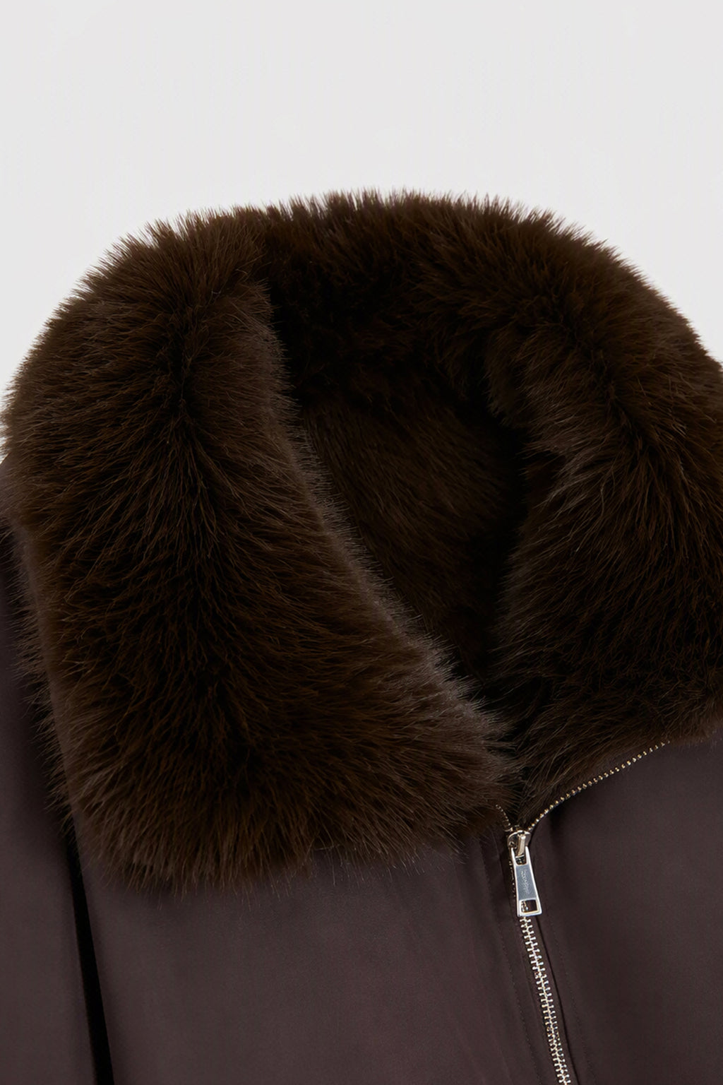 Giacca Corta Invernale Donna Doppio Uso, Collo Ampio in Peluche Sintetico, Chiusura con Zip, Giacca Bomber Reversibile Casual-1