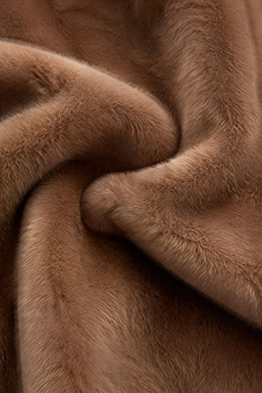 Giacca corta in pelliccia sintetica con ampio colletto a sciarpa Beige-1