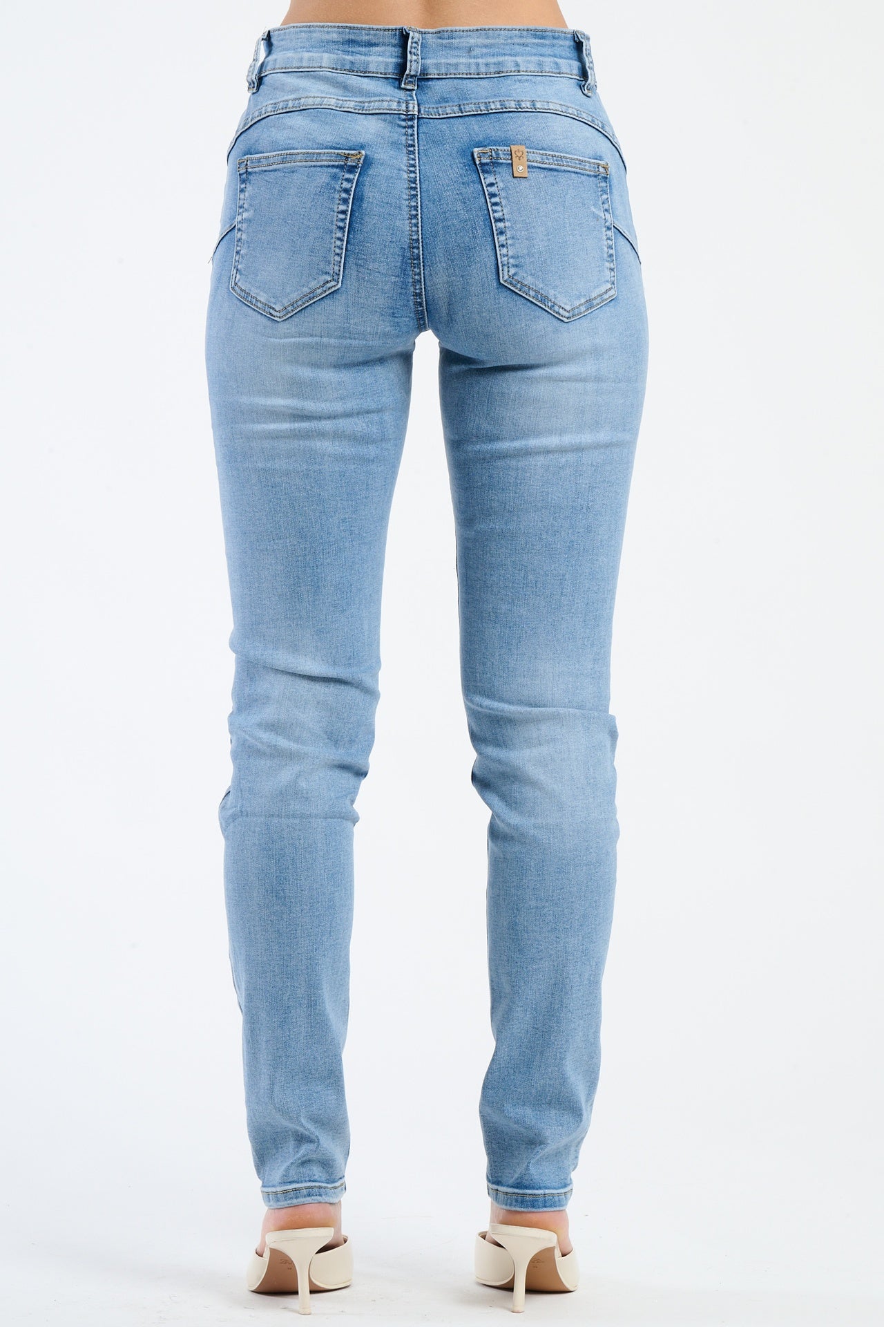 Jeans a cinque tasche in denim scuro