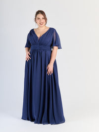 Lungo abito plus size Navy