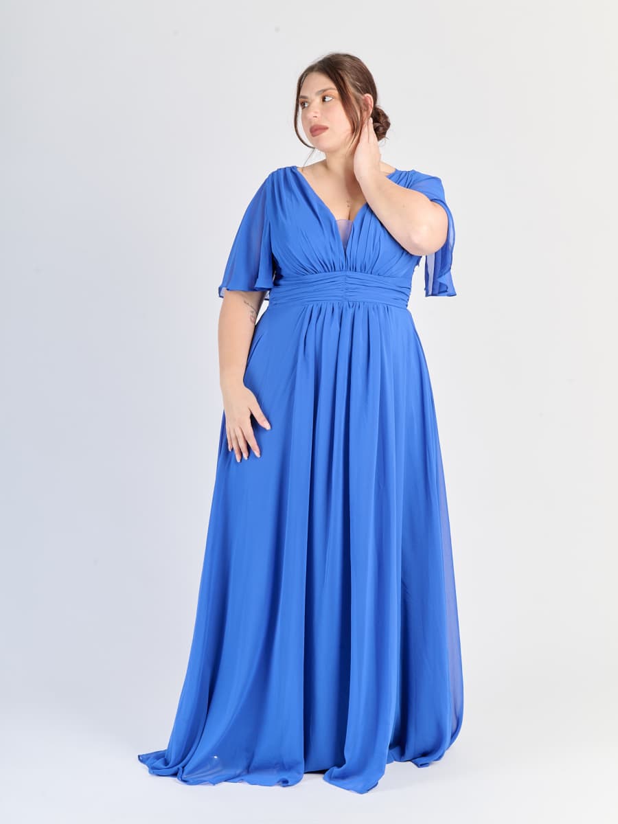 Lungo abito plus size Bluette, ideale per cerimonie e occasioni speciali