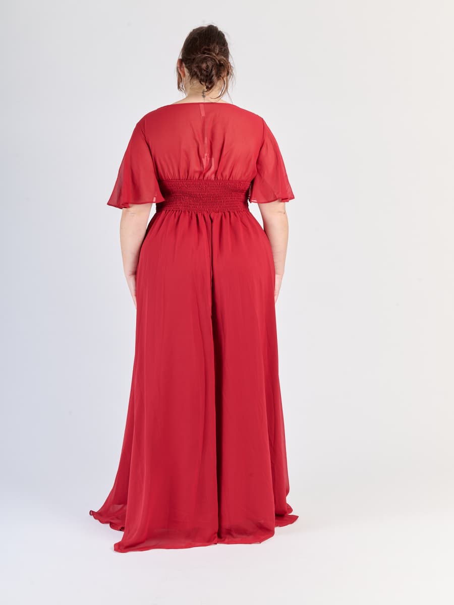Lungo abito plus size Bordo