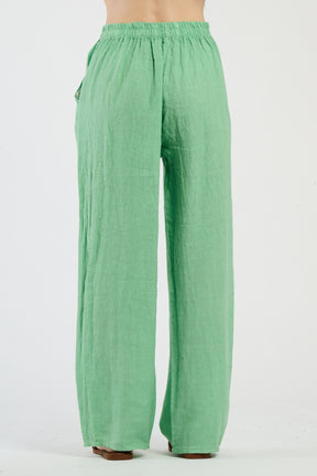 Pantaloni verdi in vita elastica