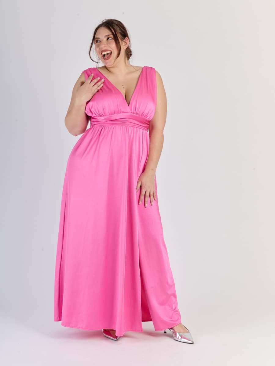 Vestito Fuxia con silhouette aderente