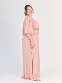 Vestito Rosa Antico con maniche a 3/4, flusso grazioso