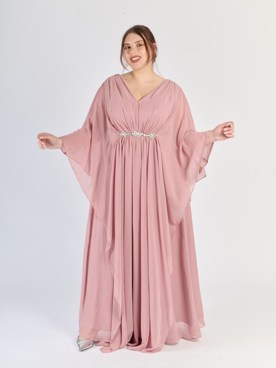 Vestito da cerimonia in Rosa Antico, stile soffice e romantico