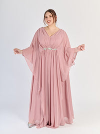 Vestito da cerimonia in Rosa Antico, stile soffice e romantico