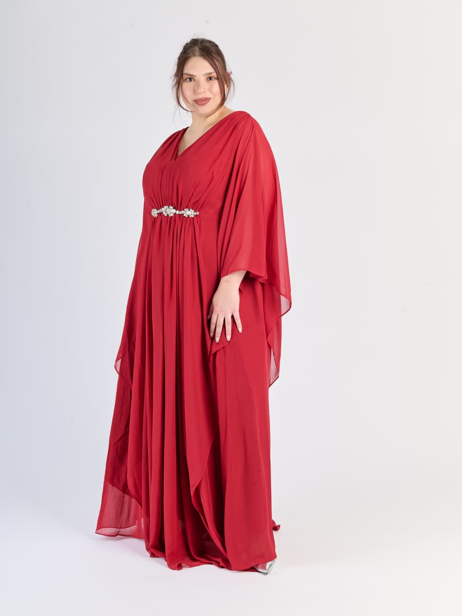 Vestito da sera Bordo, tessuto leggero, colore intenso