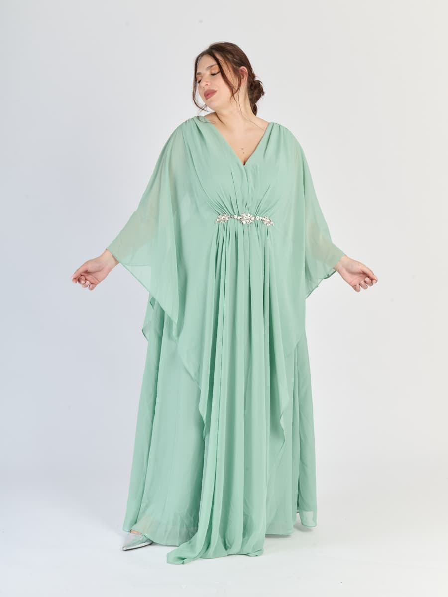 Vestito da sera Salvia, tessuto leggero, colore elegante