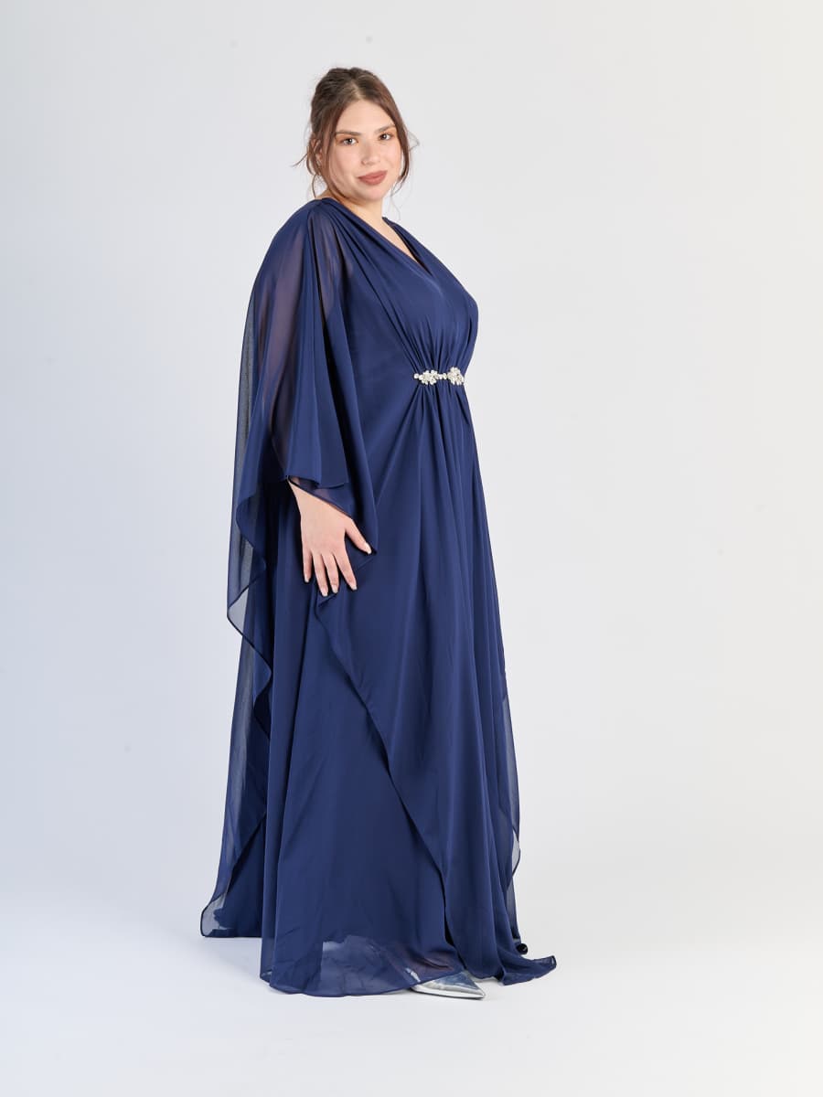 Vestito elegante Blu scuro, ideale per eventi formali, flusso grazioso