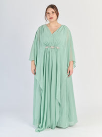 Vestito formale Salvia, taglia plus size, design fluido e accattivante