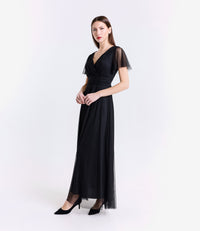 Vestito nero trasparente, perfetto per serate glamour