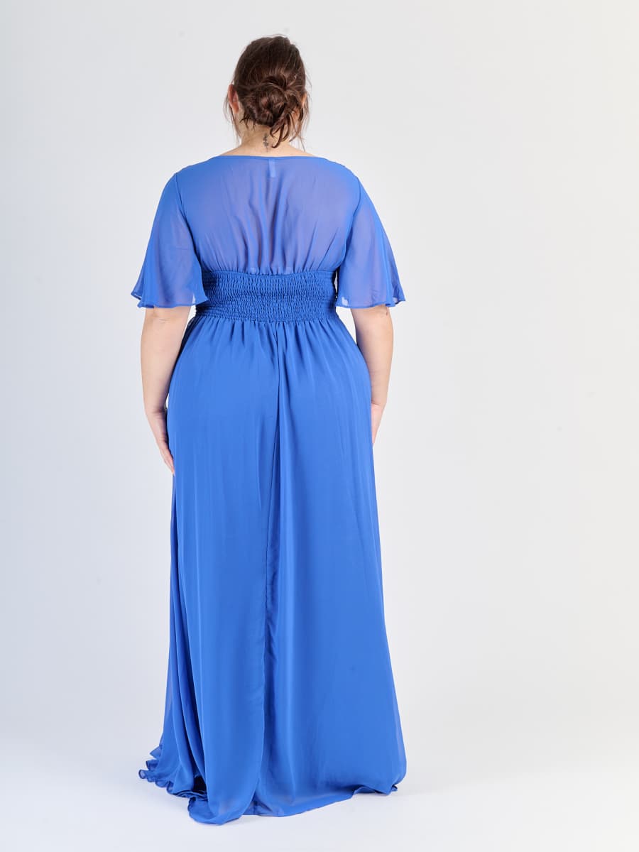Vestito plus size Bluette con drappeggi sul busto