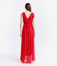 Vestito rosso trasparente, perfetto per occasioni glamour