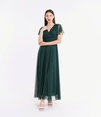 Vestito verde.S fluido, waist cinto, lunghezza maxi, per occasioni estive