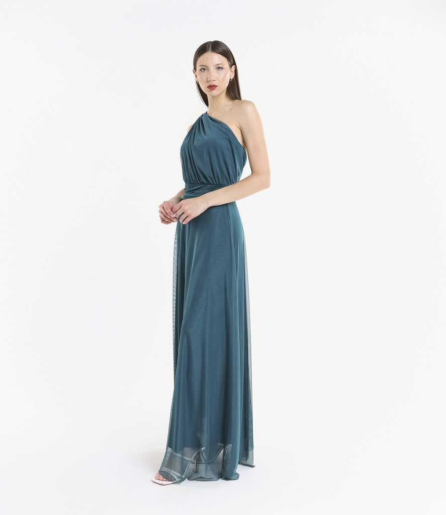 Lily One Shoulder Tulle Long Dress
