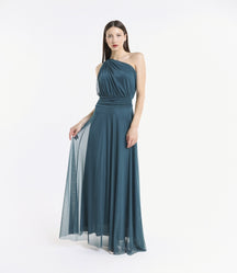 Lily One Shoulder Tulle Long Dress
