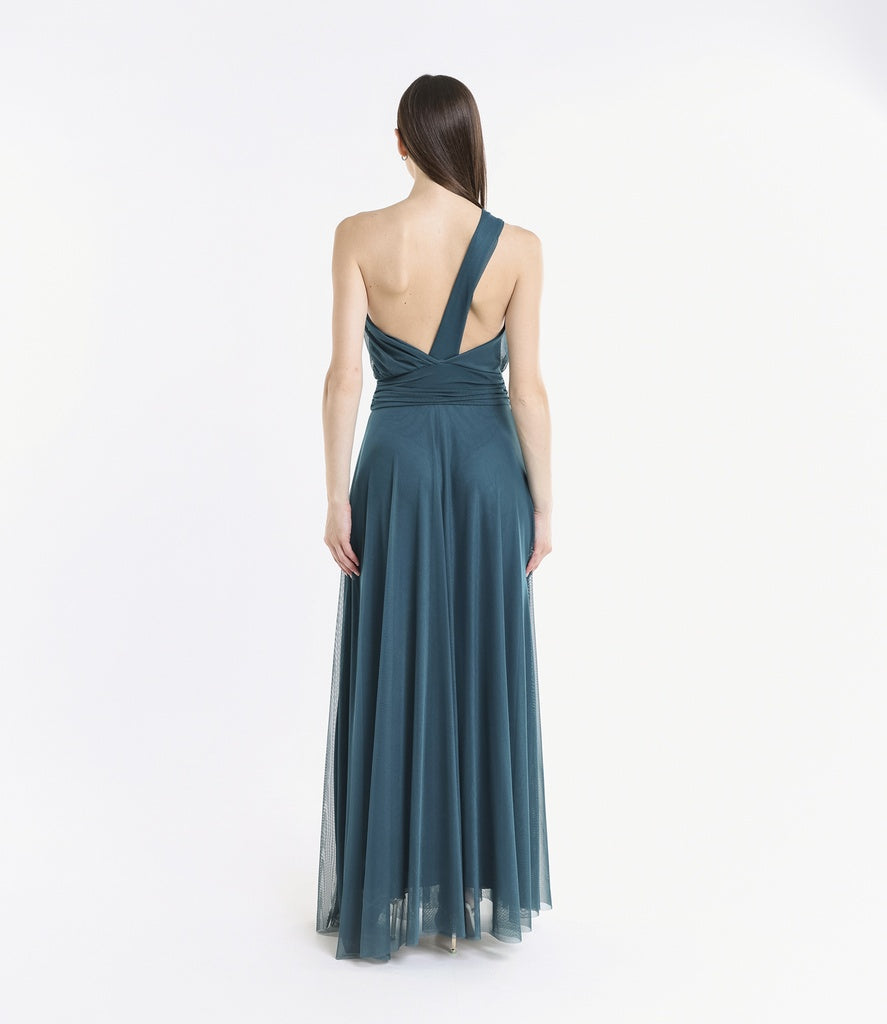 Lily One Shoulder Tulle Long Dress