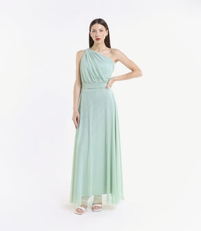 Lily One Shoulder Tulle Long Dress