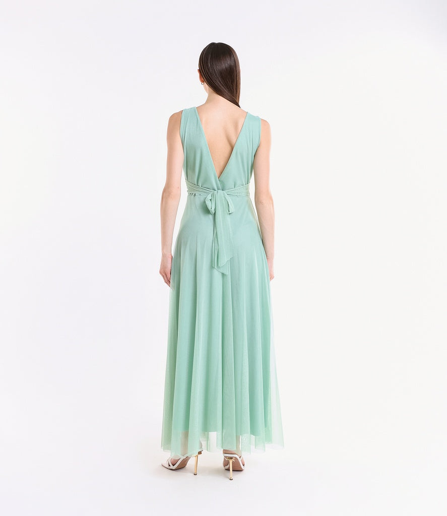 Abito da damigella in tulle con scollo a V Flavia