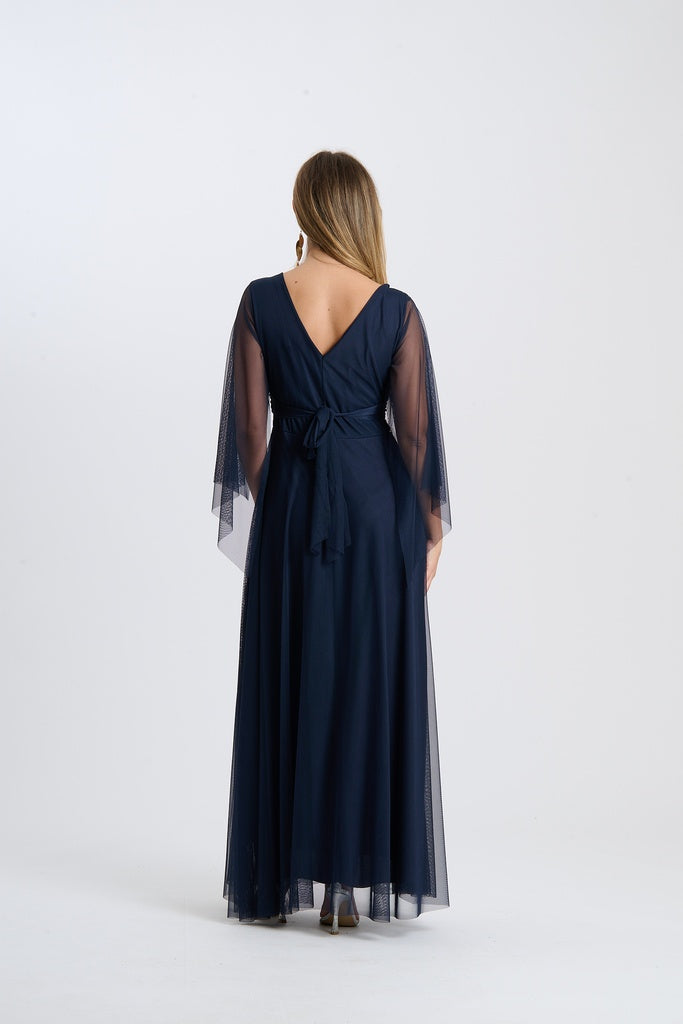 Abito Mirelia – Lungo in tulle con maniche a mantella