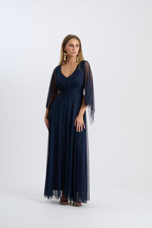 Abito Mirelia – Lungo in tulle con maniche a mantella
