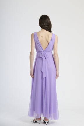 Abito da damigella in tulle con scollo a V Flavia