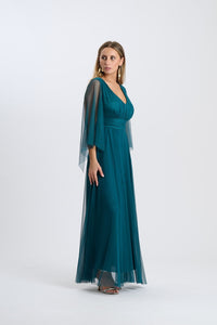 Abito Mirelia – Lungo in tulle con maniche a mantella