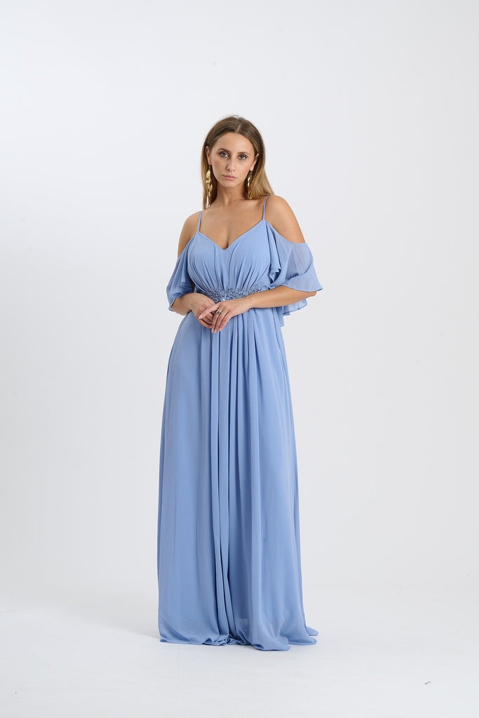 Abito Alessa con spalline e maniche svolazzanti