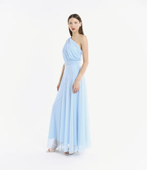 Lily One Shoulder Tulle Long Dress