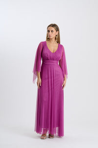 Abito Mirelia – Lungo in tulle con maniche a mantella