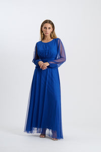 Abito Mirena – Lungo con scollo rotondo e maniche trasparenti