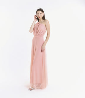 Lily One Shoulder Tulle Long Dress