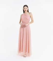 Lily One Shoulder Tulle Long Dress