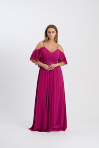 Abito Alessa con spalline e maniche svolazzanti