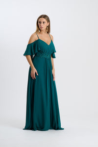 Abito Alessa con spalline e maniche svolazzanti