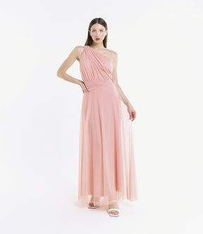 Lily One Shoulder Tulle Long Dress