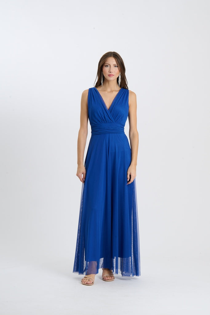 Abito da damigella in tulle con scollo a V Flavia