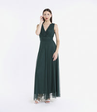 Abito da damigella in tulle con scollo a V Flavia