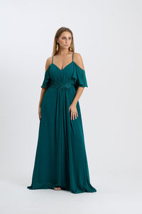 Abito Alessa con spalline e maniche svolazzanti