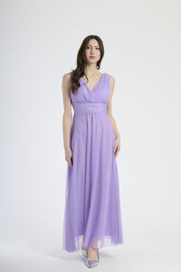 Abito da damigella in tulle con scollo a V Flavia