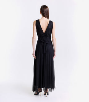 Abito da damigella in tulle con scollo a V Flavia