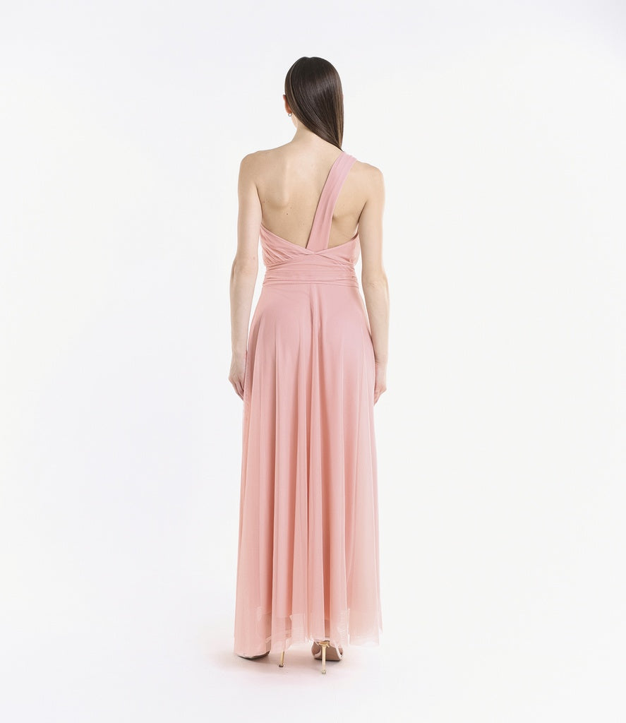 Lily One Shoulder Tulle Long Dress