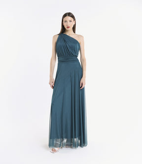 Lily One Shoulder Tulle Long Dress