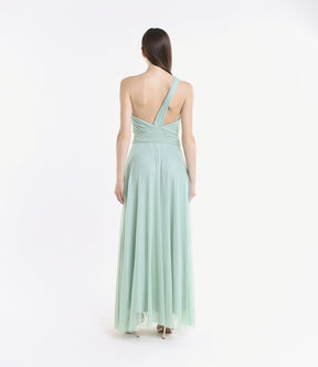 Lily One Shoulder Tulle Long Dress