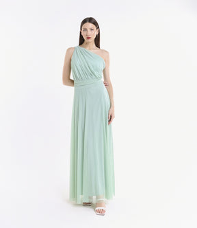 Lily One Shoulder Tulle Long Dress
