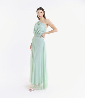 Lily One Shoulder Tulle Long Dress